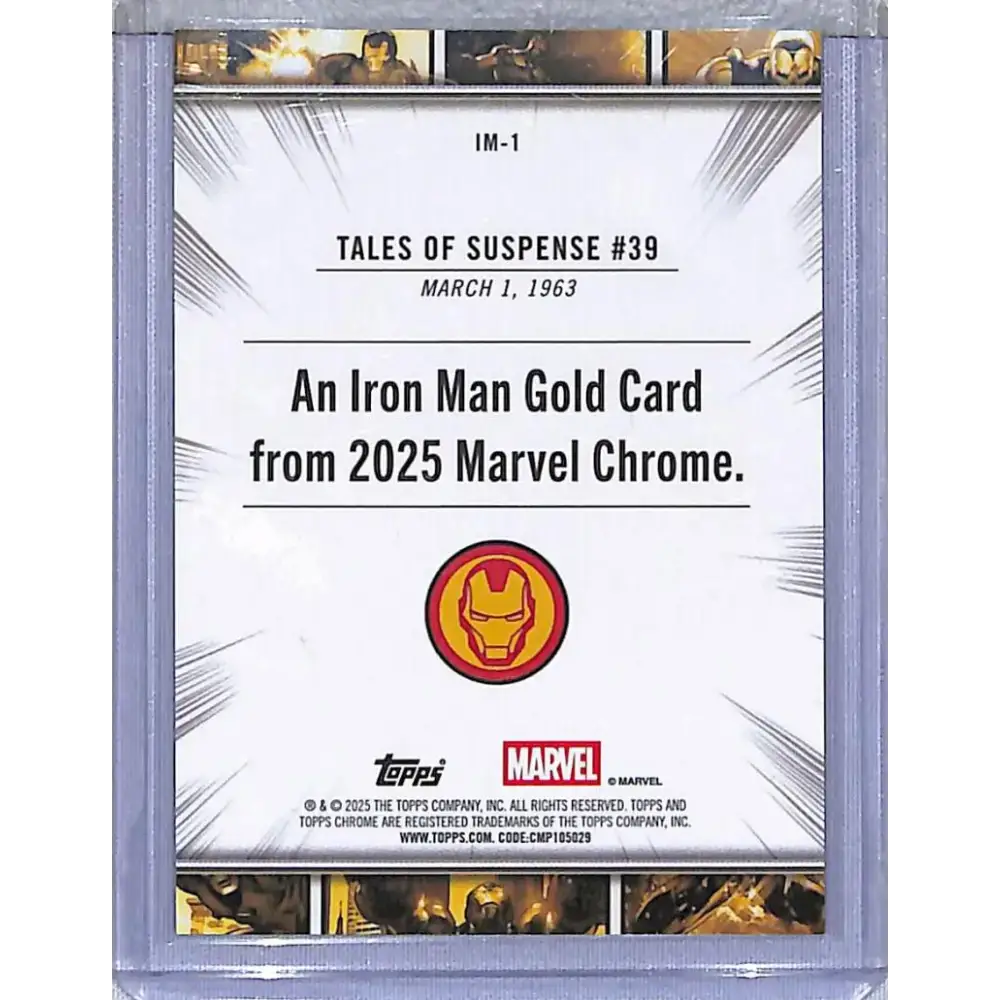 2025 Topps Chrome Iron Man Gold #IM-1 #39 NM-MT - Marvel Card Single