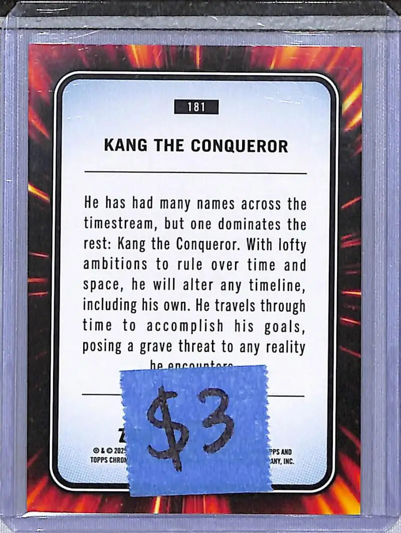 2025 Topps Chrome Marvel #181 Kang The Conqueror NM-MT