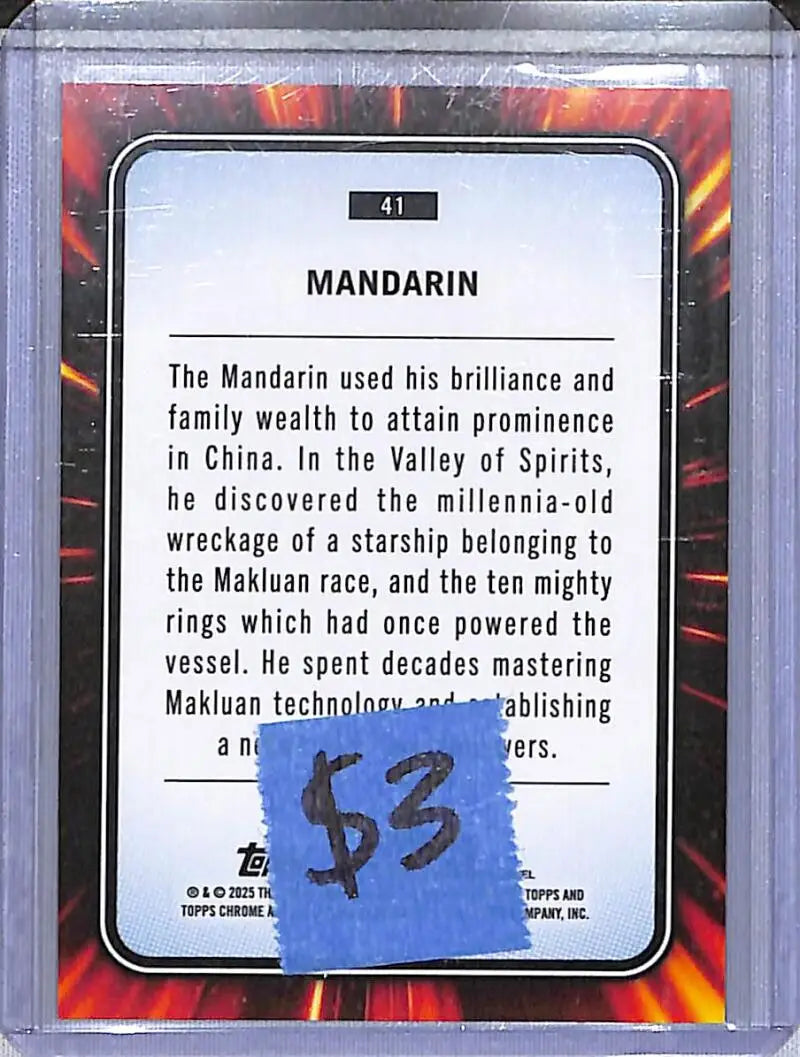 2025 Topps Chrome Marvel #41 Mandarin NM-MT - Marvel Card Single