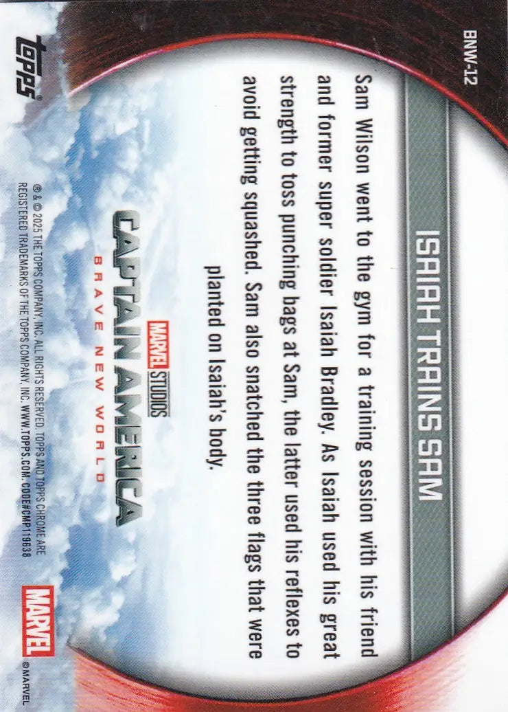 2025 Topps Chrome Marvel Captian America Brave New World #BNW-12 Isaiah Trains S - Marvel Card Single