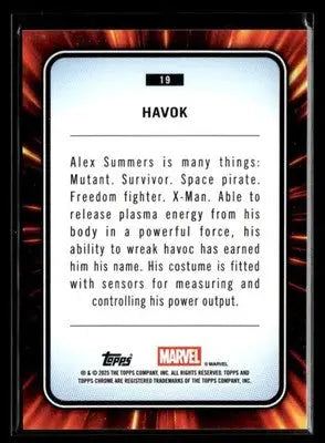 2025 Topps Chrome Marvel Havok #19 - Marvel Card Single