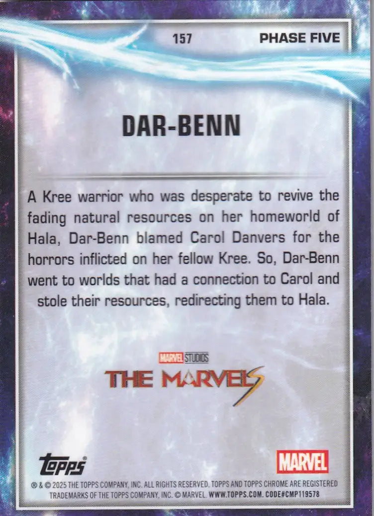 2025 Topps Chrome Marvel Prism #157 Dar-Benn - The Marvels - Marvel Card Single