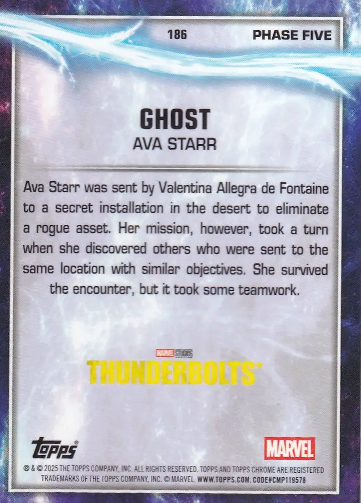 2025 Topps Chrome Marvel Raywave #186 Ghost - Thunderbolts* - Marvel Card Single