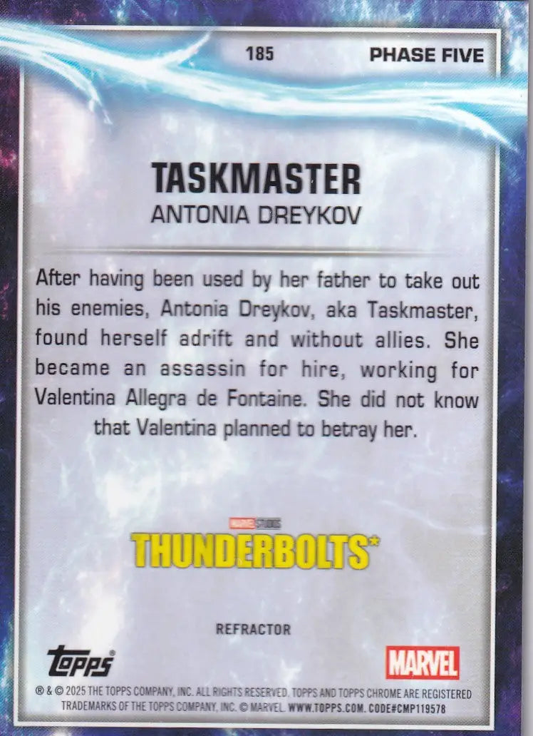 2025 Topps Chrome Marvel Refractor #185 Taskmaster - Thunderbolts* - Marvel Card Single