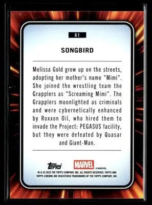 2025 Topps Chrome Marvel Songbird #61 - Marvel Card Single