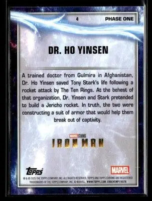 2025 Topps Chrome Marvel Studios Dr. Ho Yinsen #4 - Marvel Card Single