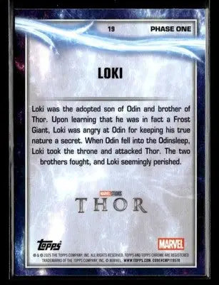2025 Topps Chrome Marvel Studios Loki #19 - Marvel Card Single