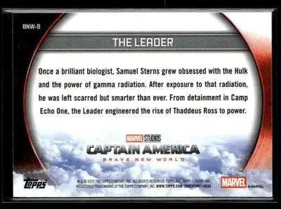 2025 Topps Chrome Marvel Studios The Leader #BNW-9 Brave New World - Marvel Card Single