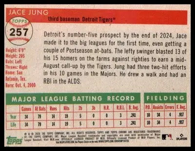 2025 Topps Chrome Platinum #257 Jace Jung RC RC
