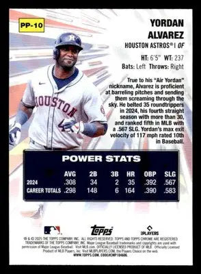 2025 Topps Chrome #PP-10 Yordan Alvarez Power Players - Baseball Card Single
