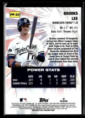2025 Topps Chrome #PP-23 Brooks Lee Power Players - Baseball Card Single