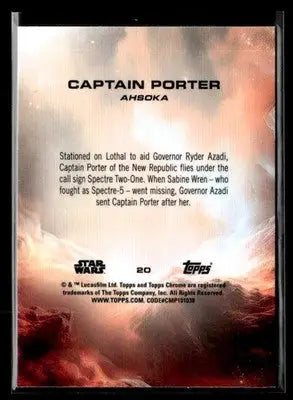 2025 Topps Chrome Sapphire Edition Star Wars #20 Captain Porter Debut - Star Wars Card Single