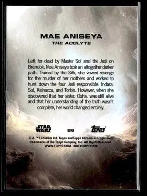 2025 Topps Chrome Sapphire Edition Star Wars #86 Mae Aniseya Debut - Star Wars Card Single