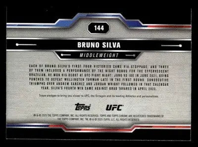 2025 Topps Chrome Sapphire Edition UFC #144 Bruno Silva - UFC/MMA Card Single