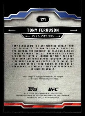2025 Topps Chrome Sapphire Edition UFC #171 Tony Ferguson - UFC/MMA Card Single