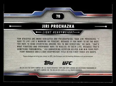 2025 Topps Chrome Sapphire Edition UFC #70 Jiri Prochazka - UFC/MMA Card Single