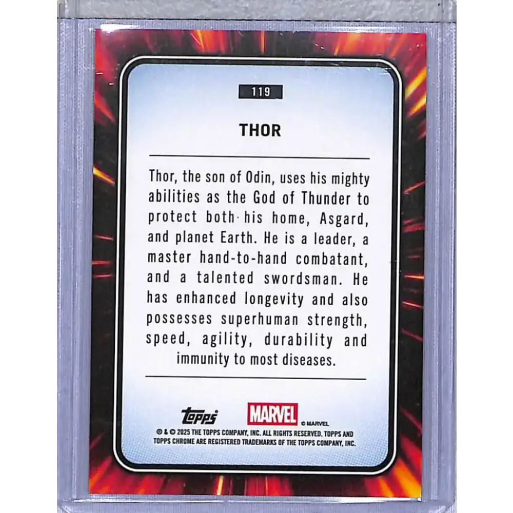 2025 Topps Chrome Spider Man Blue Green #119 Thor NM-MT - Marvel Card Single