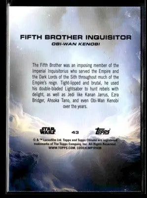 2025 Topps Chrome Star Wars #43 Fifth Brother Inquisitor - Trading Card