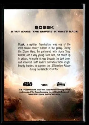 2025 Topps Chrome Star Wars Bossk #108 The Empire Strikes Back - Star Wars Card Single
