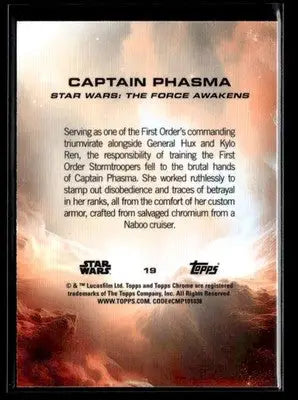 2025 Topps Chrome Star Wars Captain Phasma #19 The Force Awakens - Star Wars Card Single