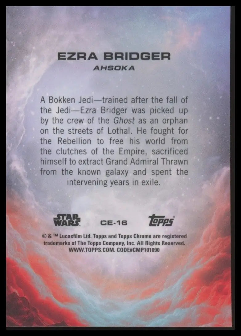 2025 Topps Chrome Star Wars Costco Ezra Bridger #CE-16 Ahsoka - Star Wars Card Single