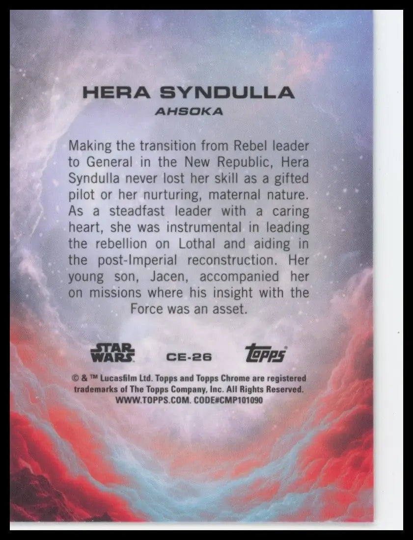 2025 Topps Chrome Star Wars Costo Hera Syndulla #CE-26 Ahsoka Trading Card - Star Wars Card Single