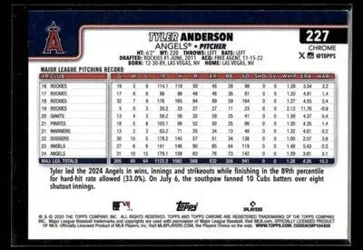 2025 Topps Chrome Tyler Anderson #227 Los Angeles Angels