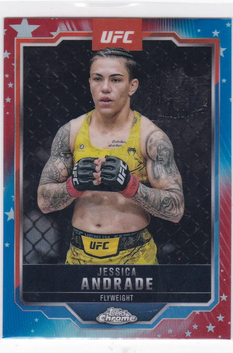 2025 Topps Chrome UFC # 119 Jessica Andrade Red White Blue - UFC/MMA Card Single