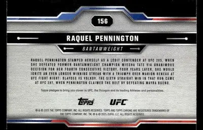 2025 Topps Chrome UFC #156 Raquel Pennington - UFC/MMA Card Single