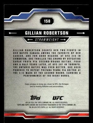 2025 Topps Chrome UFC #158 Gillian Robertson - UFC/MMA Card Single