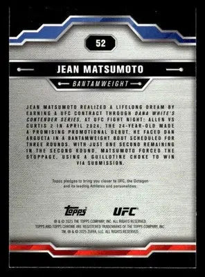 2025 Topps Chrome UFC #52 Jean Matsumoto X-Fractor - UFC/MMA Card Single