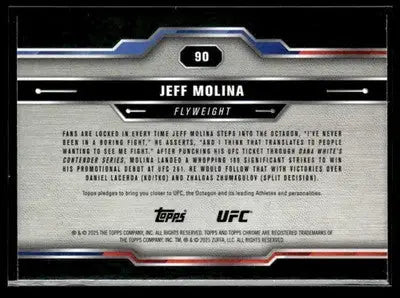 2025 Topps Chrome UFC #90 Jeff Molina Speckle Refractor - UFC/MMA Card Single