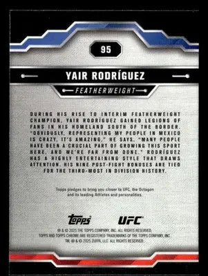 2025 Topps Chrome UFC #95 Yair Rodríguez - UFC/MMA Card Single