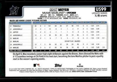 2025 Topps Chrome Update Max Meyer #USC183 Miami Marlins