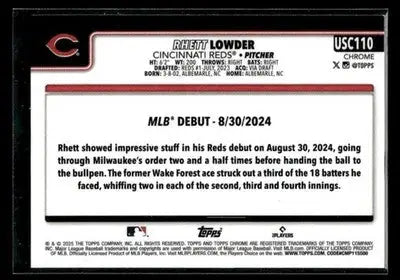 2025 Topps Chrome Update Rhett Lowder #USC110 RayWave Refractor Reds