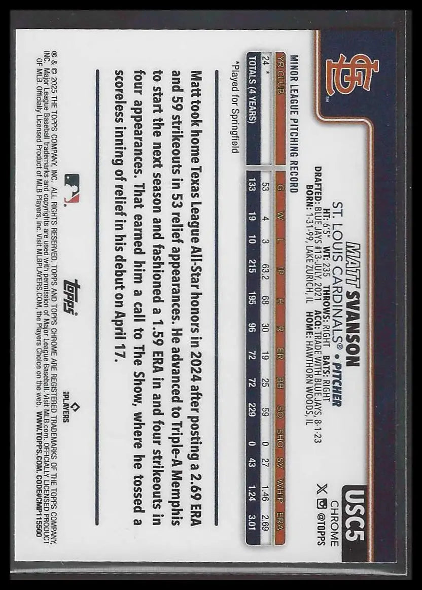 2025 Topps Chrome Update #USC192 Connor Thomas Rookie - Baseball Card Single
