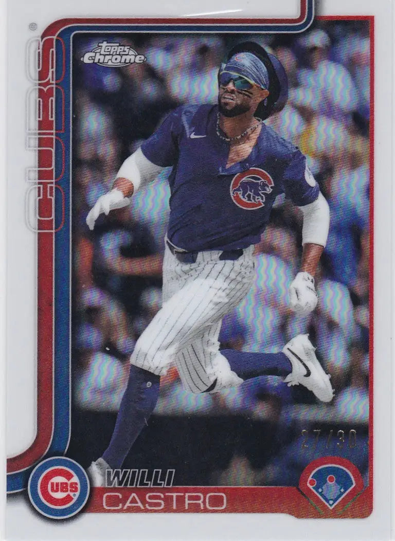 2025 Topps Chrome #USC67 Willi Castro White Refractor 27/30 Chicago Cubs - Baseball Card Single
