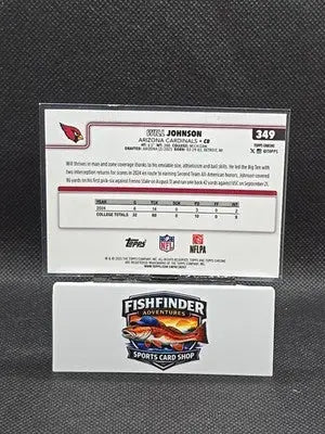 2025 Topps Chrome Will Johnson Rookie Raywave #349 Cardinals - Football Card Single
