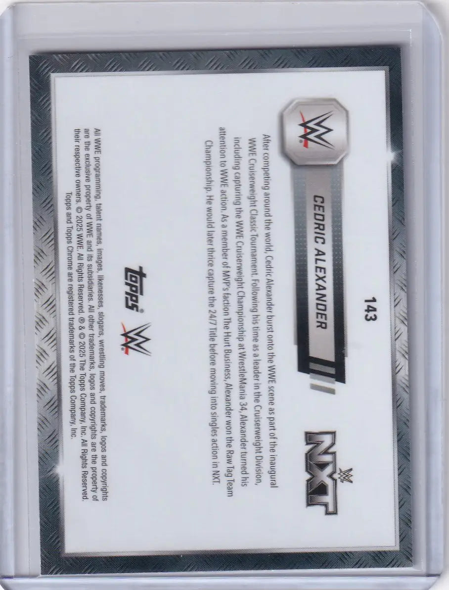 2025 Topps Chrome WWE Red and Blue Refractors Cedric Alexander wrestling card