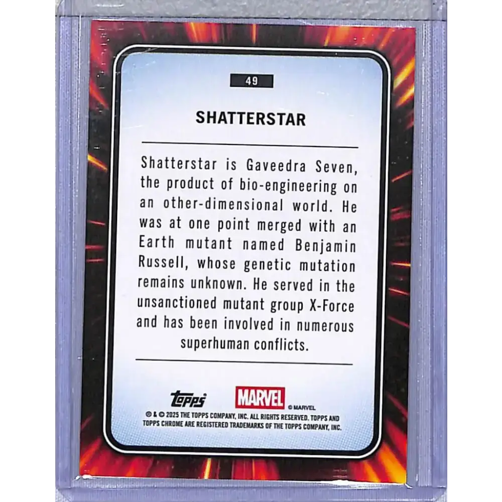 2025 Topps Chrome Yellow Lava #49 Shatterstar NM-MT - Marvel Card Single