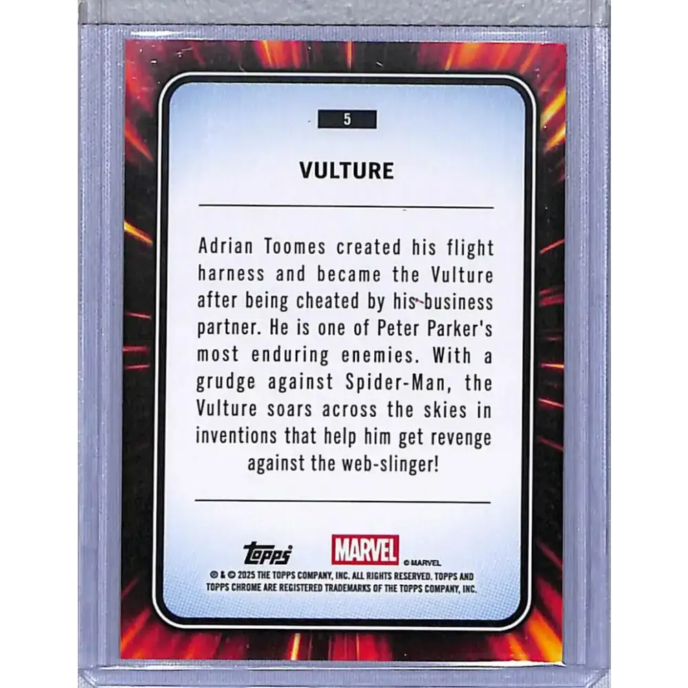 2025 Topps Chrome Yellow Lava #5 Vulture NM-MT - Marvel Card Single