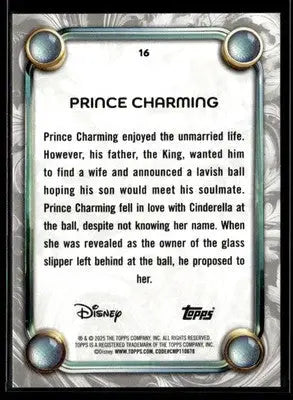 2025 Topps Disney Wonder #16 Prince Charming - Non-Sports Card Single