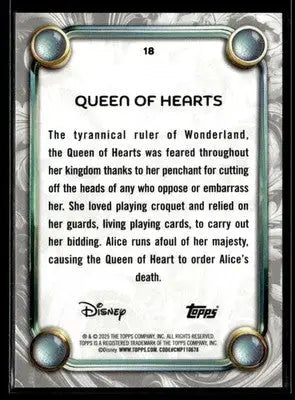 2025 Topps Disney Wonder #18 Queen of Hearts - Non-Sports Card Single