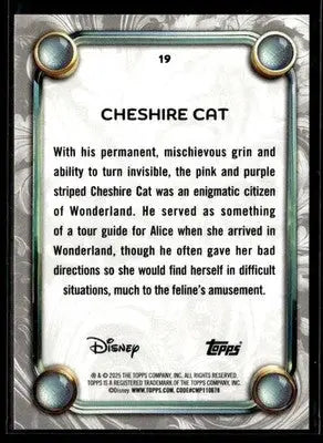 2025 Topps Disney Wonder #19 Cheshire Cat - Non-Sports Card Single