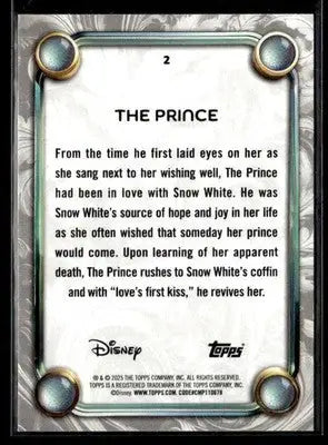 2025 Topps Disney Wonder #2 The Prince - Non-Sports Card Single