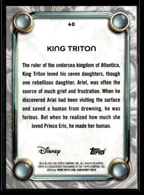 2025 Topps Disney Wonder #40 King Triton - Non-Sports Card Single