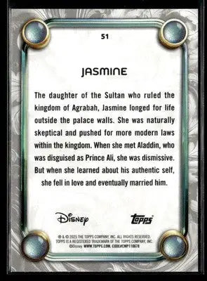 2025 Topps Disney Wonder #51 Jasmine - Non-Sports Card Single
