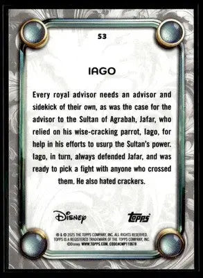 2025 Topps Disney Wonder #53 Iago - Non-Sports Card Single