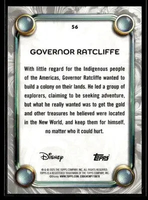 2025 Topps Disney Wonder #56 Governor Ratcliffe - Non-Sports Card Single