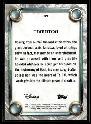 2025 Topps Disney Wonder #89 Tamatoa - Non-Sports Card Single